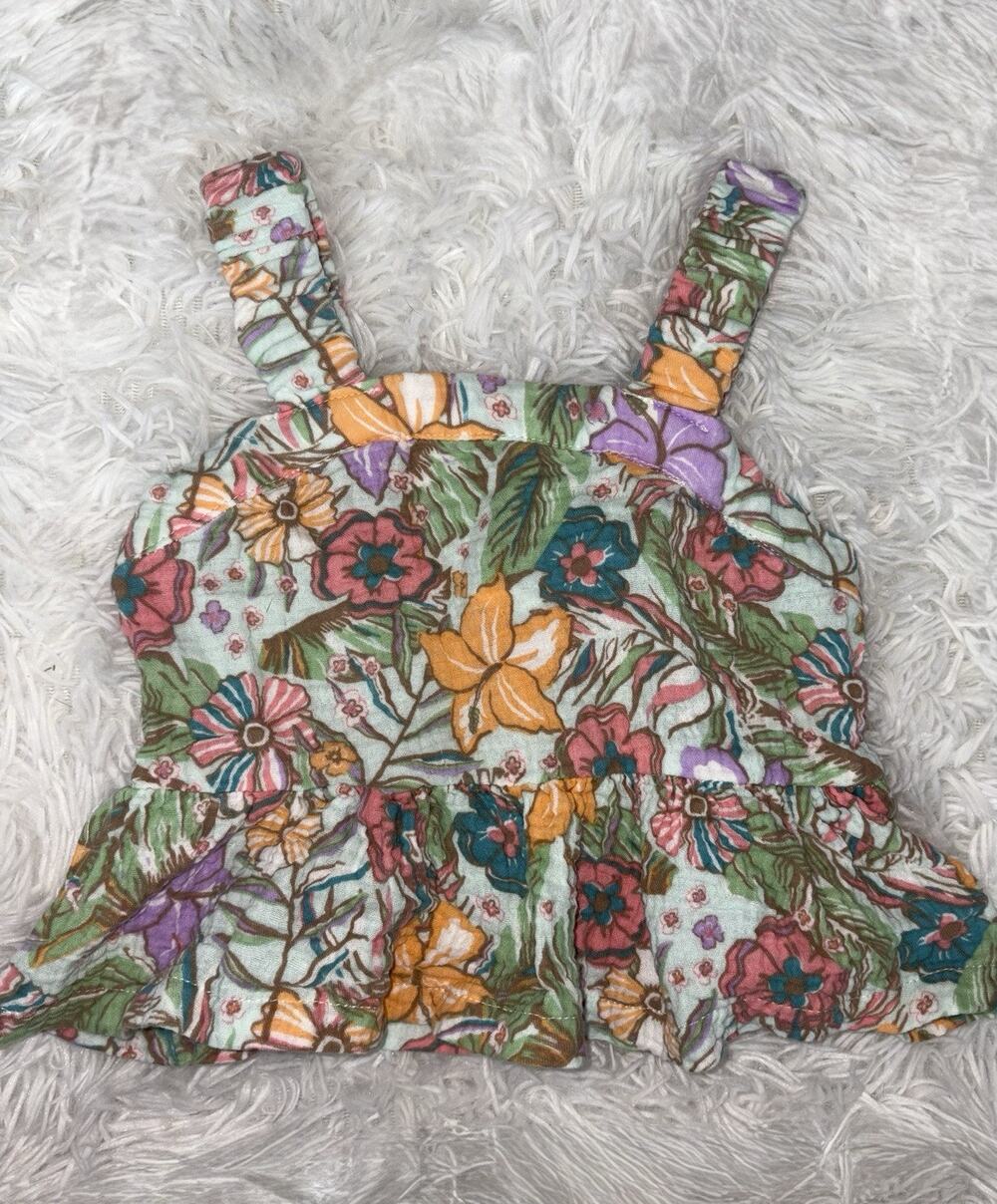 Roxy 3T Tropical Lightweight Bottom Ruffle Tank Blouse. Adorable, Comf